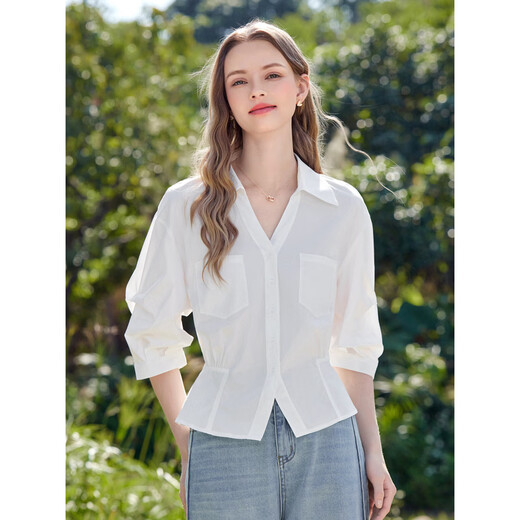 Betu women's 2026 spring and summer new waist design shirt trendy high-end fashionable top 2603T31