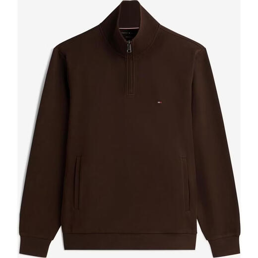 Tommy Hilfiger Tommy Hilfiger Men's Sweater Warm and Comfortable Solid Color Cotton Daily Casual Top Simple 26 New Dark Brown One Size |