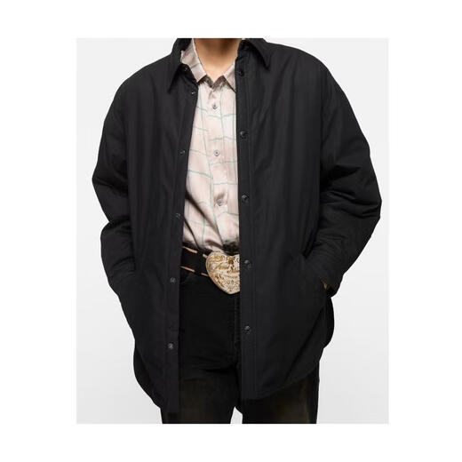 Acne Studios Men's Jacket Warm Windproof Cotton Long Sleeve Spring and Autumn Casual Jacket Simple Black One Size | EU-46