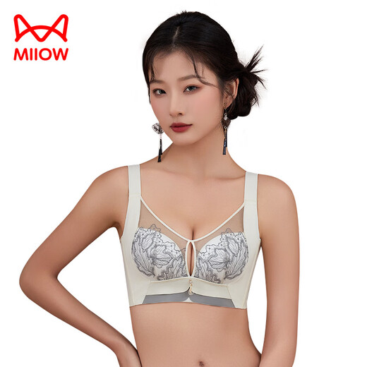 MiiOW small breast exclusive Chinese style embroidered sexy lace thin push-up adjustable bra for women Jasper 75B 34