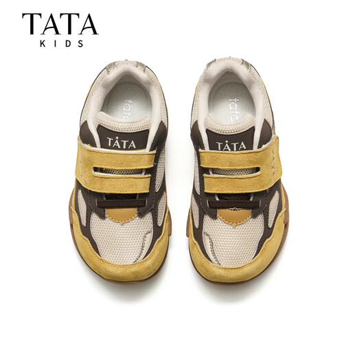 TATA dopamine children's shoes children's sports shoes 26 spring new casual moral training shoes for boys and girls anti-collision toe running shoes TT6145 yellow 27
