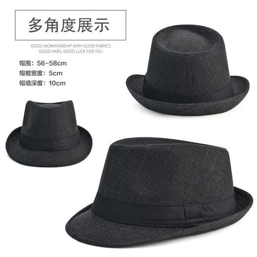 Top hat for middle-aged and elderly men, high-end autumn and winter woolen British retro men's top hat, wide-brimmed gentleman's hat, one-size-fits-all design, black, woolen with velvet, three-piece set, one-size-fits-all (around 58 head circumference), generally suitable