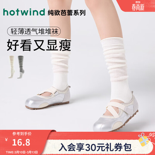 Hot Wind 2025 Spring New Women's Ultra-Thin Calf Socks Cover 04 White 1 Pair One Size