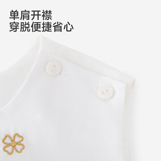 YEEHOO Haute Couture Series Children's Dress Girls Summer Thin Tank Top White Gauze Princess Dress White 80 cm