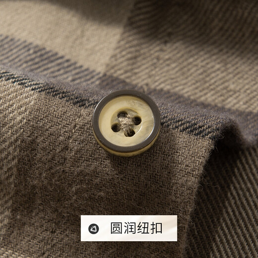 Rich collar 100% cotton thickened brushed spring men's shirt men's long-sleeved warm plaid simple men's shirt men