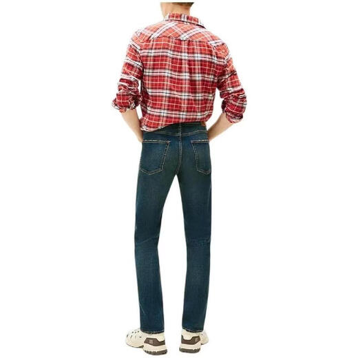 Tommy Hilfiger men's jeans wear-resistant stretch slim fit dark blue daily commuting men's versatile and simple Blue One size fits all | US 32 / 32