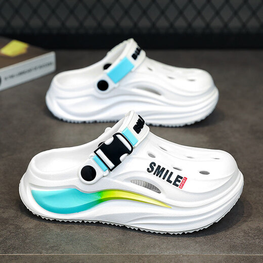 Boys' Baotou Slippers 2026 New Summer Children's Indoor Beach Shoes for Big Children Two-Wear Anti-Slip Crocs for Boys White Purple Main Picture Style 33