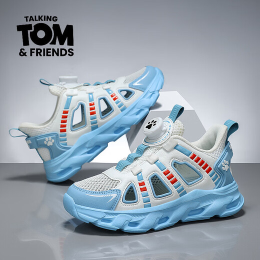 Tom Cat Children's Frame Shoes Boys' Sports Sandals 2026 Summer New Breathable Soft Soled River Tracing Shoes 5-7-15 Years Old XFL206 Baiyue 29 Shoe Inner Length 18.5cm