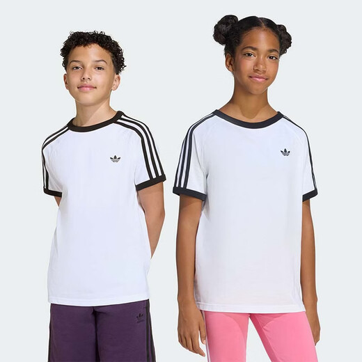 Adidas children's clothing 26 spring and summer children's T-shirt clover classic fashion boys and girls three stripes cotton sports short-sleeved KE0920