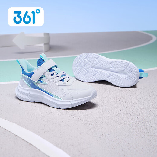 361 361 degree children's shoes, girls' sports shoes, children's shoes, new medium and large children's girls' mesh breathable boys' running shoes, light blue/361 degree white/eternal blue, size 35