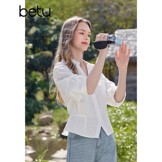 Betu women's 2026 spring and summer new waist design shirt trendy high-end fashionable top 2603T31