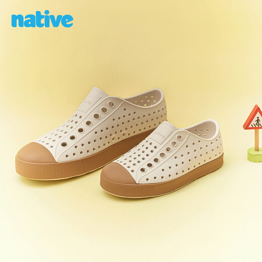 Native parent-child clogs Jefferson series ultra-light solid color sandals beach shoes sandals white | white 40