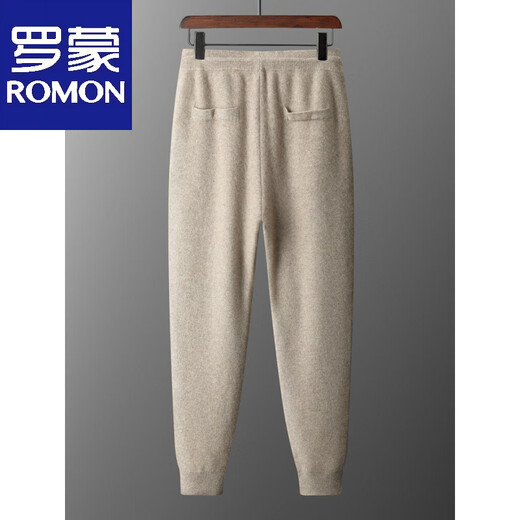ROMON's new autumn and winter thickened casual sports suit men's knitted sweatshirt shrunken sweatpants pure wool cardigan jacket dark gray top S (90-110Jin Jin equals 0.5 kg)