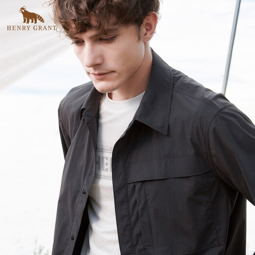 Henry Grant Jacket Men's 2026 Spring New Jacket Men's Casual Versatile Top Men's Lapel Single Row Navy QSV251611U266 M 46