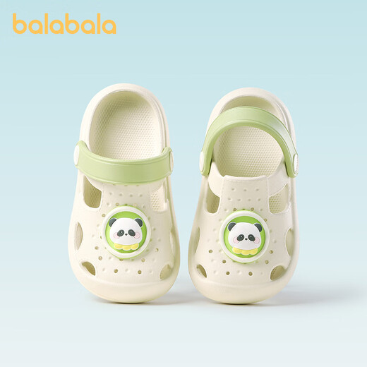 BALABALA's new children's sandals, summer baby external hole-in-the-wall shoes, soft-soled lightweight wear-resistant toddler shoes for boys and girls, Panda Off-White 21, inner length 14cm, suitable for feet 13.5-14cm long