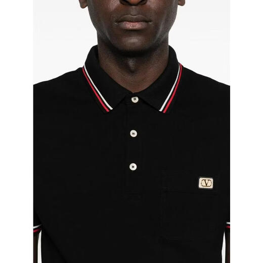 Valentino (Valentino) men's POLO breathable and comfortable short-sleeved daily casual men's simple NERO one size | M