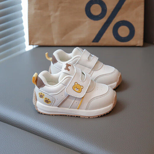 Dr. Jiang's 2025 new baby toddler shoes for spring and autumn boys' non-slip soft sole infant leather cartoon girls' shoes YM-818 gray cut label removal cabinet 13 cm inner length 17 yards