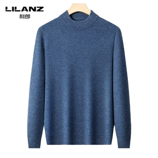 LILANZ cardigan men's winter half turtleneck 100% pure wool thickened warm solid color bottoming sweater for men new camel thickened 2XL (100)