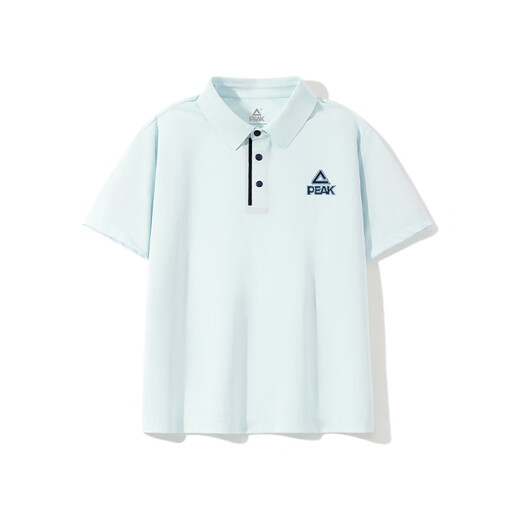 PEAK Children's Dynamic Pique Contrast Color Button Short Sleeve Polo Navy Blue 110