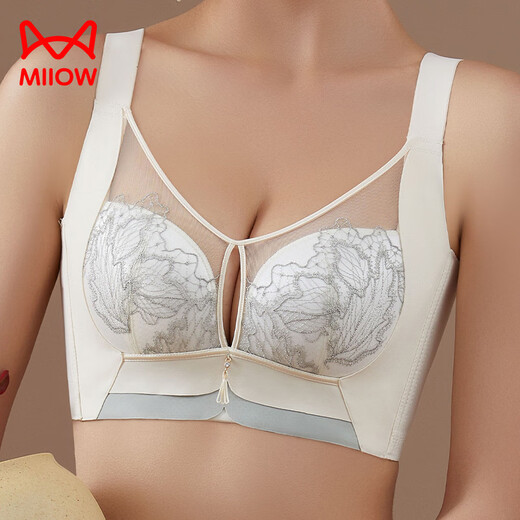 MiiOW small breast exclusive Chinese style embroidered sexy lace thin push-up adjustable bra for women Jasper 75B 34