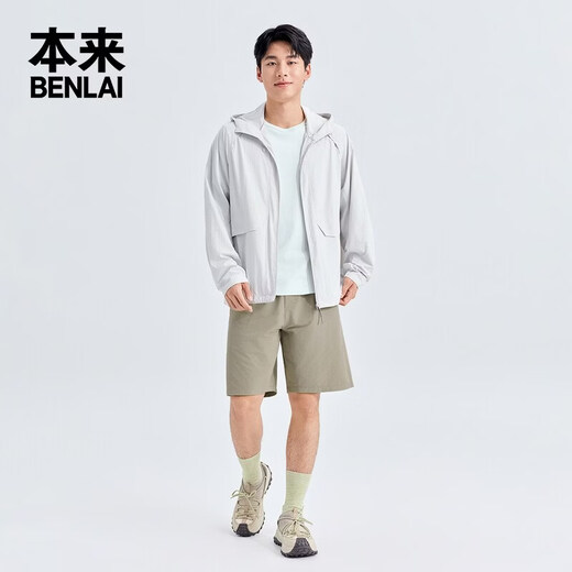 Benlai Men's Cool Hooded Sun Protection Sports Men's Jacket 2026 Spring New Jacket Men BRL160008 Pink Gray S