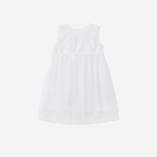 YEEHOO Haute Couture Series Children's Dress Girls Summer Thin Tank Top White Gauze Princess Dress White 80 cm