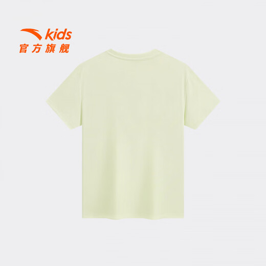 Anta children's T-shirts for boys and girls, easy to wash T2026 new summer products, cool, quick-drying, soft and comfortable, simple short T running T, lemon green A-3 110