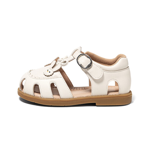 Snafy girls sandals summer new 2026 children princess breathable non-slip little girl baby toe sandals toffee white 28