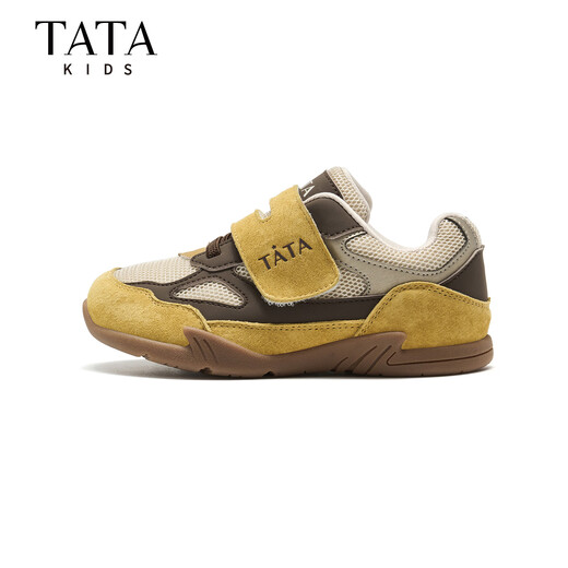 TATA dopamine children's shoes children's sports shoes 26 spring new casual moral training shoes for boys and girls anti-collision toe running shoes TT6145 yellow 27