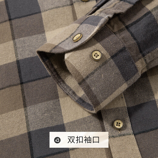 Rich collar 100% cotton thickened brushed spring men's shirt men's long-sleeved warm plaid simple men's shirt men