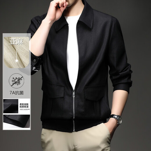 K-Boxing 2026 Spring New High-end Linen Jacket Middle-aged Men Lapel Fashion Casual Jacket Top Off-White M