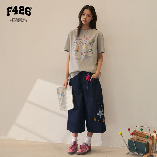 F426 City Hunter Series Summer New Cool Quick-Drying Antibacterial Graffiti Letters Short-Sleeved T-Shirt Off-White S