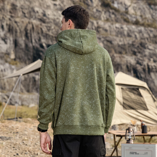 JEEP Spring and Autumn Men's Hooded Sweatshirt Army Green XL