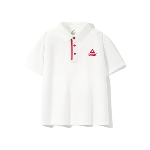 PEAK Children's Dynamic Pique Contrast Color Button Short Sleeve Polo Navy Blue 110