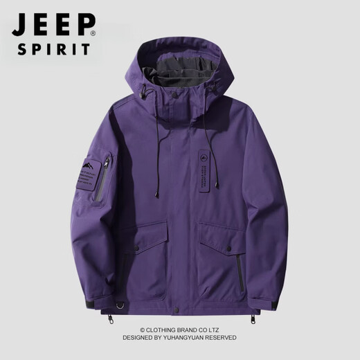 JEEP SPIRIT men's and women's spring, autumn and winter new three-in-one outdoor liner windproof plus velvet men's casual jacket, same style for men and women - camel three-in-one removable silver fox velvet liner S 90-120Jin Jin equals 0.5 kg