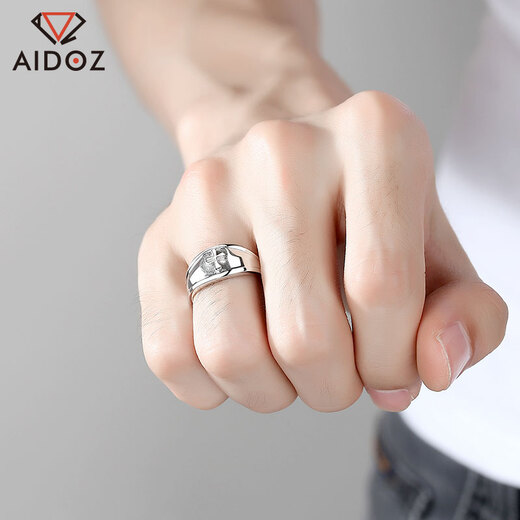 Aido Diamond pt950 platinum cross men's platinum fashion personalized ring with live mouth and adjustable weight 7.0-7.2 grams