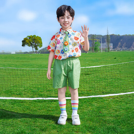 Ultraman Boys Short Sleeve Suit Summer 2025 New Handsome Children Korean Style Shirt Three-piece Set Boys Summer Clothes Trendy Clothes Boys Suit + Tie 100 cm