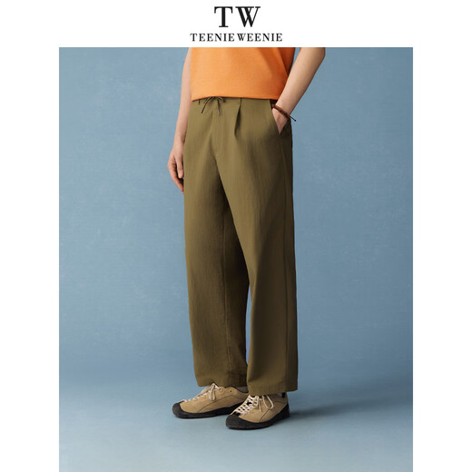 Teenie Weenie Bear Men's Wear 2026 Spring Men's Casual Pants Versatile Straight Loose Comfortable Wear-Resistant Pants Military Green S
