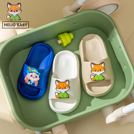 韵优利(yunyouli)夏季儿童凉拖鞋男童卡通居家拖鞋女童宝宝疯狂动物城凉拖狐尼克 卡其色(升级版) 34 -35码内长21.5cm约8-9岁