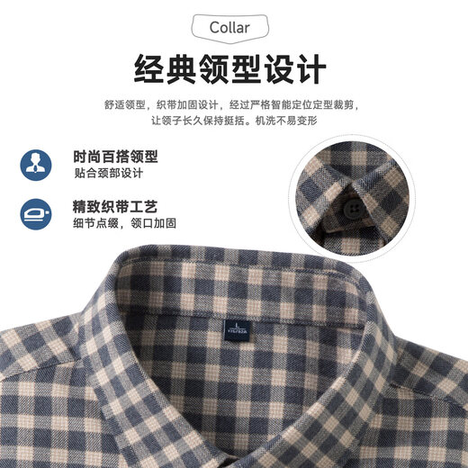 Woodpecker 100 Cotton Woodpecker Men's Long Sleeve Shirt Spring and Autumn Thin Plaid Loose No-Iron Thin Shirt Men's C Amber Red Plaid 100% Cotton S Recommended 90-120Jin Jin equals 0.5 kg