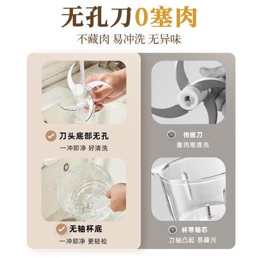 Bear Meat Grinder Household Small Multi-functional Machine for Mincing Meat and Vegetables Stuffing Machine Meat Mincer Meat Mixer Meat Stuffing Meat Grinder Non-hole Knife QSJ-L03H1