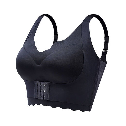 Large size thin fixed full cup seamless front buckle adjustable corrective bra for women without rims upper support bra skin color 2XL 40/90 recommended 140-160 Jin Jin equals 0.5 kg BCDE