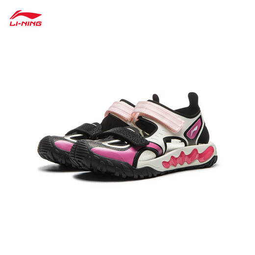 Li Ning children's shoes | Yuanxing 2 shock-absorbing rebound sandals for boys and girls 26 summer new casual versatile sports shoes mother-of-pearl white/black/tree plum red-6 33