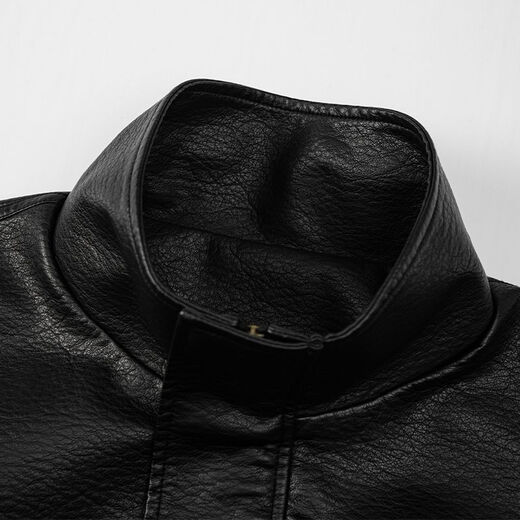 ROMON Leather Jacket Men's 2026 New Spring and Autumn Versatile Loose Windproof Stand Collar Casual PU Leather Jacket Brown M Recommended 90-115 Jin Jin equals 0.5 kg