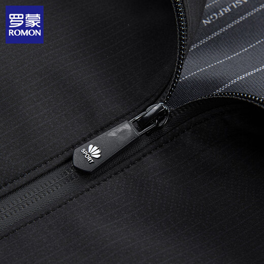 ROMON men's casual jacket 2026 spring new business casual baseball collar jacket men's baseball uniform top Haqing M (170) (recommended weight 90-110Jin Jin equals 0.5 kg)