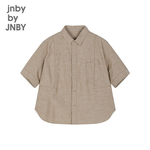 Jnby by JNBY new Jiangnan Buyi children's short-sleeved shirt oversizeH-shaped shirt 26 spring boys 1Q3210370 250/khaki 100 cm