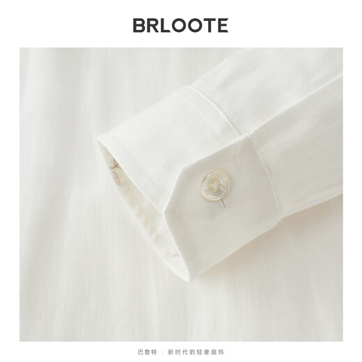 Brloote Shopping Mall Same Style Men's Jacket Lyser Linen Moisture Absorbent Breathable Shirt Style Slightly Dropped Shoulder Loose Jacket Men White S (165/88A)