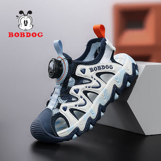 Babudou children's Baotou sandals men's 2026 summer new waterproof student sports middle and large children's beach sandals XF73丨denim blue 31 yards丨inside length 20.0cm