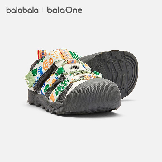 Bala Bala BalaOne children's toddler shoes boys and girls sandals 2026 new summer sneakers white and black 00319 21 (foot length 12.8-13.2/inner length 14.2)