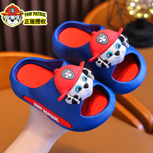 PAW PATROL Children's Slippers Summer Home Indoor Soft Sole Anti-Slip Slip-on Feeling Cartoon Boys and Girls Baby Outerwear Sandals Sky Blue Archie Size 28-29 (Inside Shoe Length 17CM Suitable for Foot Length 16CM)